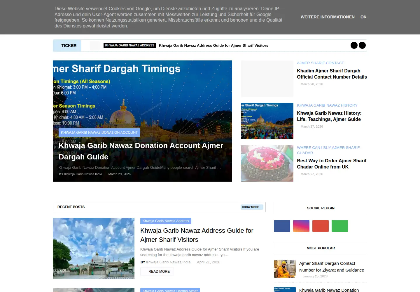 Screenshot of khwajagaribnawazfoundation.com