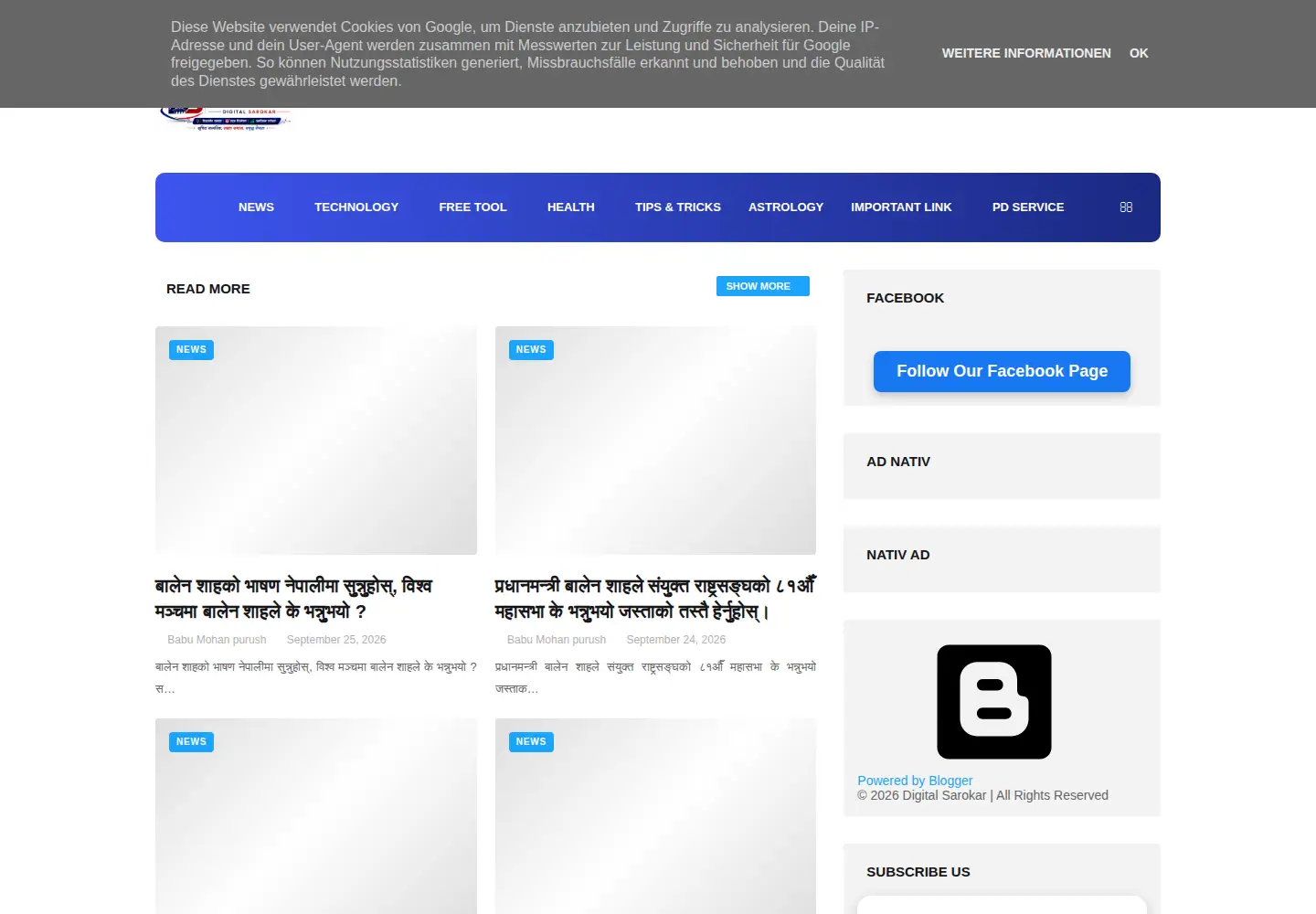 Captured homepage of digitalsarokar.com in the current scan
