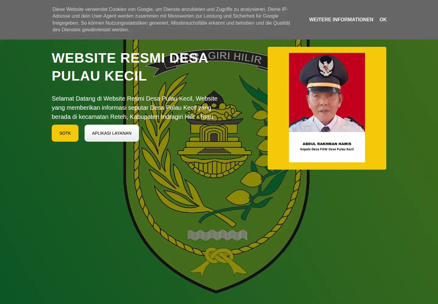 Screenshot of pulaukecil.desa.id