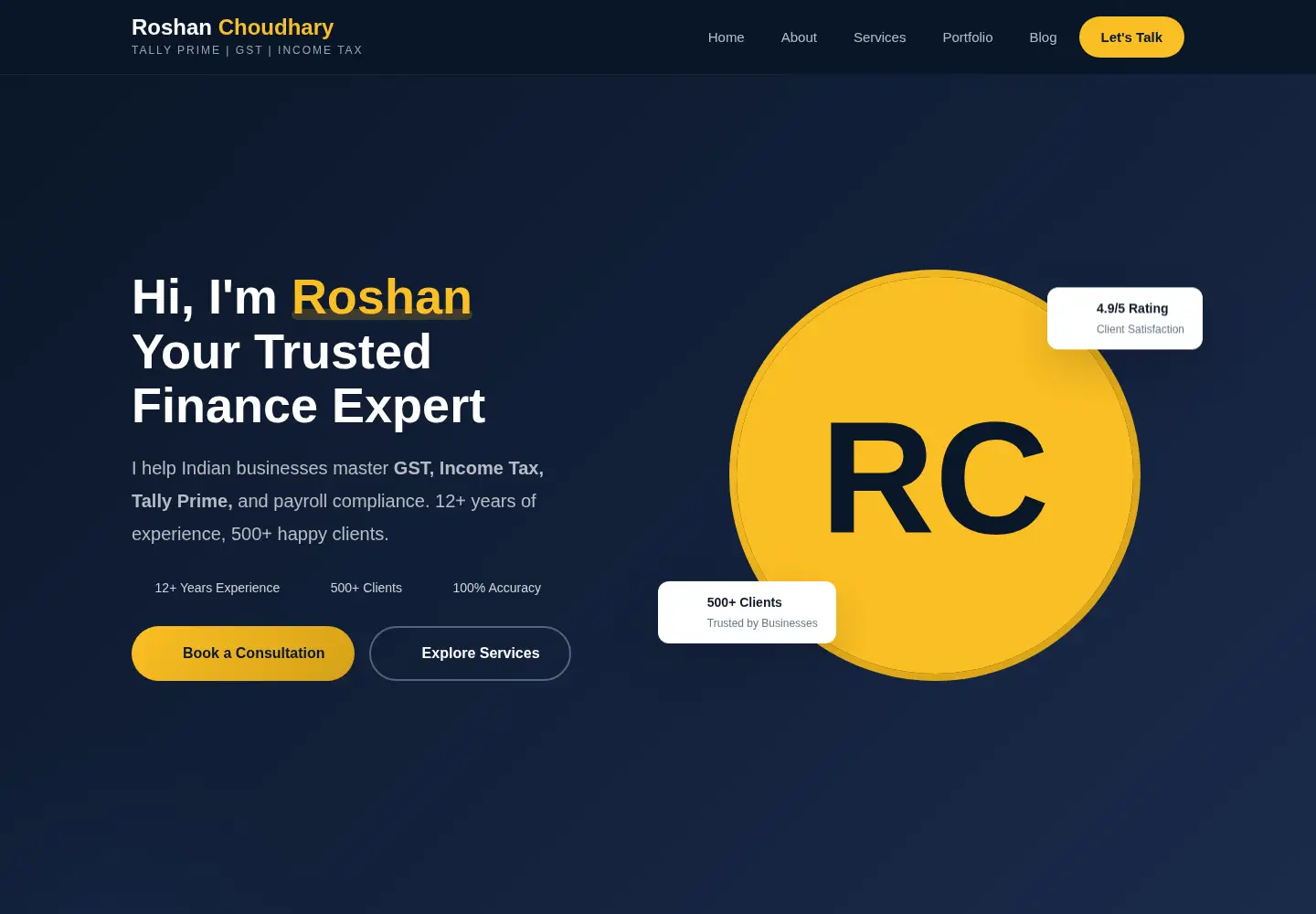 Screenshot of roshanchoudhary.in