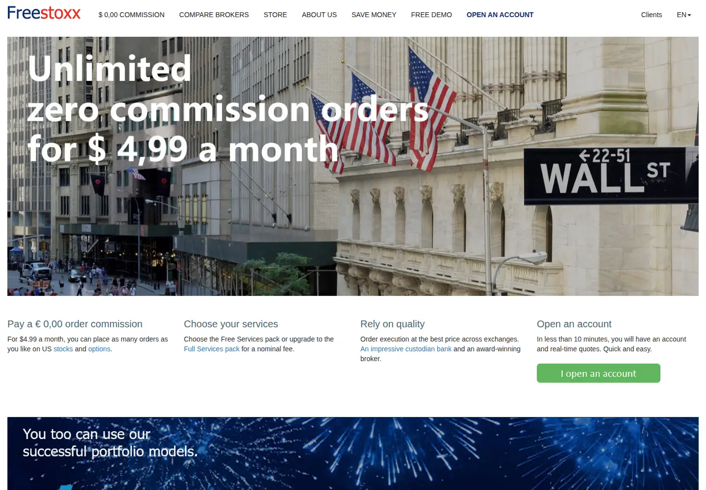 Captured homepage of freestoxx.com in the current scan