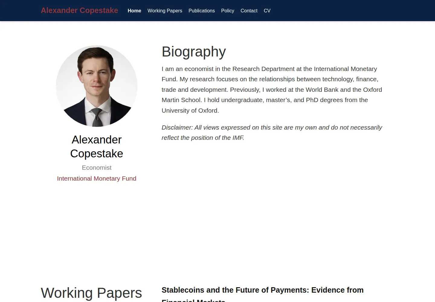 Screenshot of copestake.info
