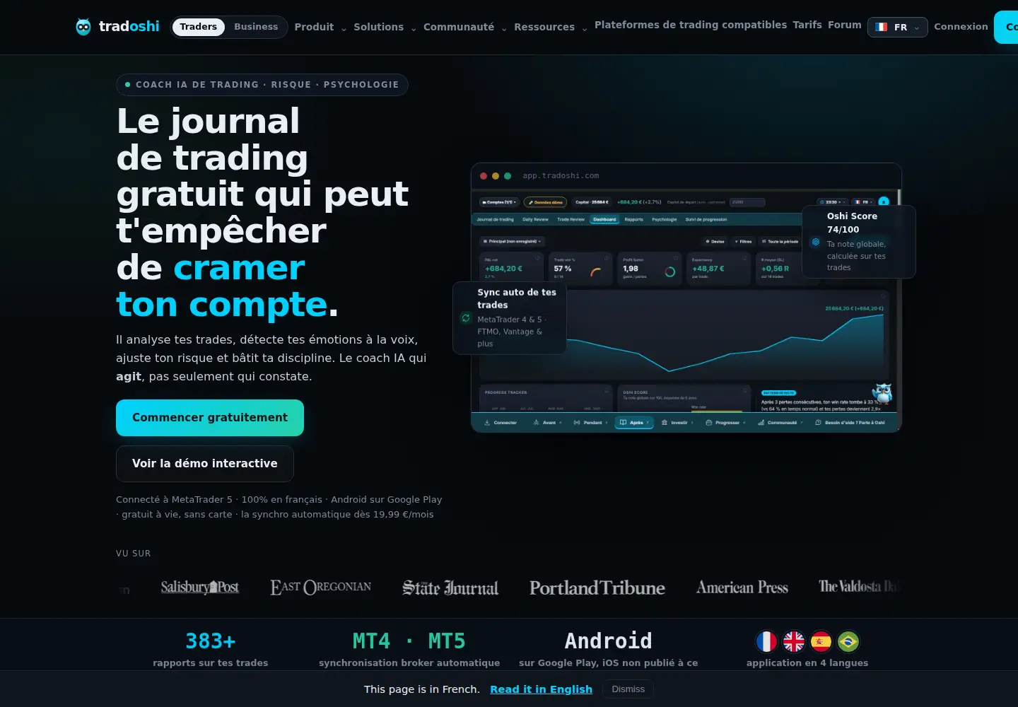 Screenshot of tradoshi.com