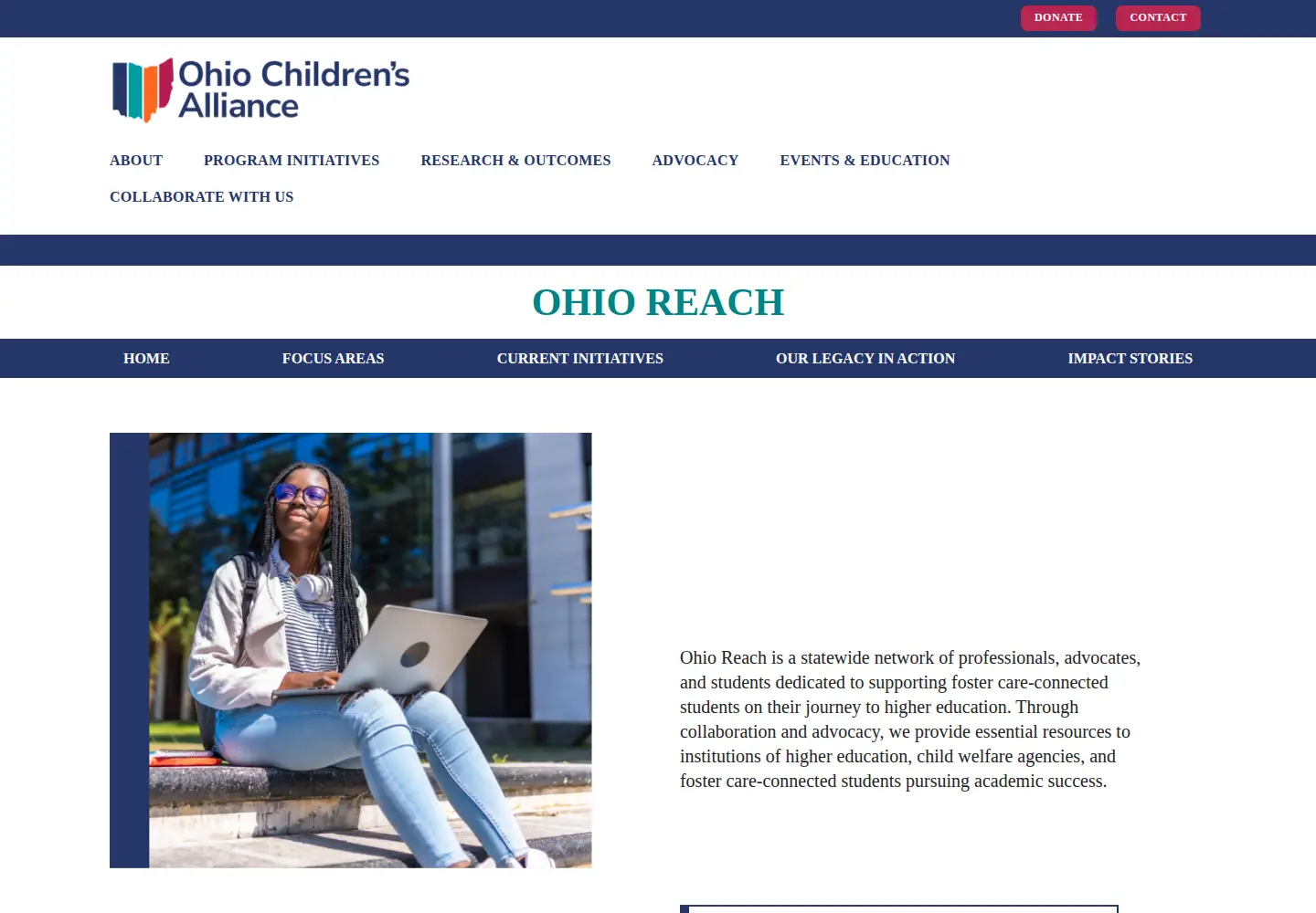 Captured homepage of ohioreach.org in the current scan