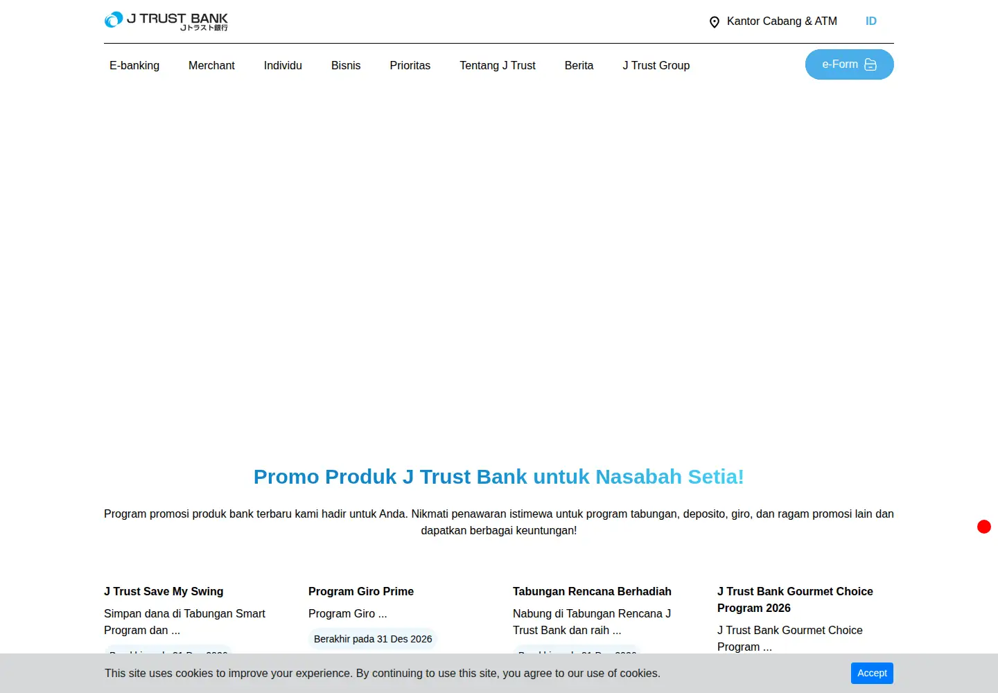 Captured homepage of jtrustbank.co.id in the current scan