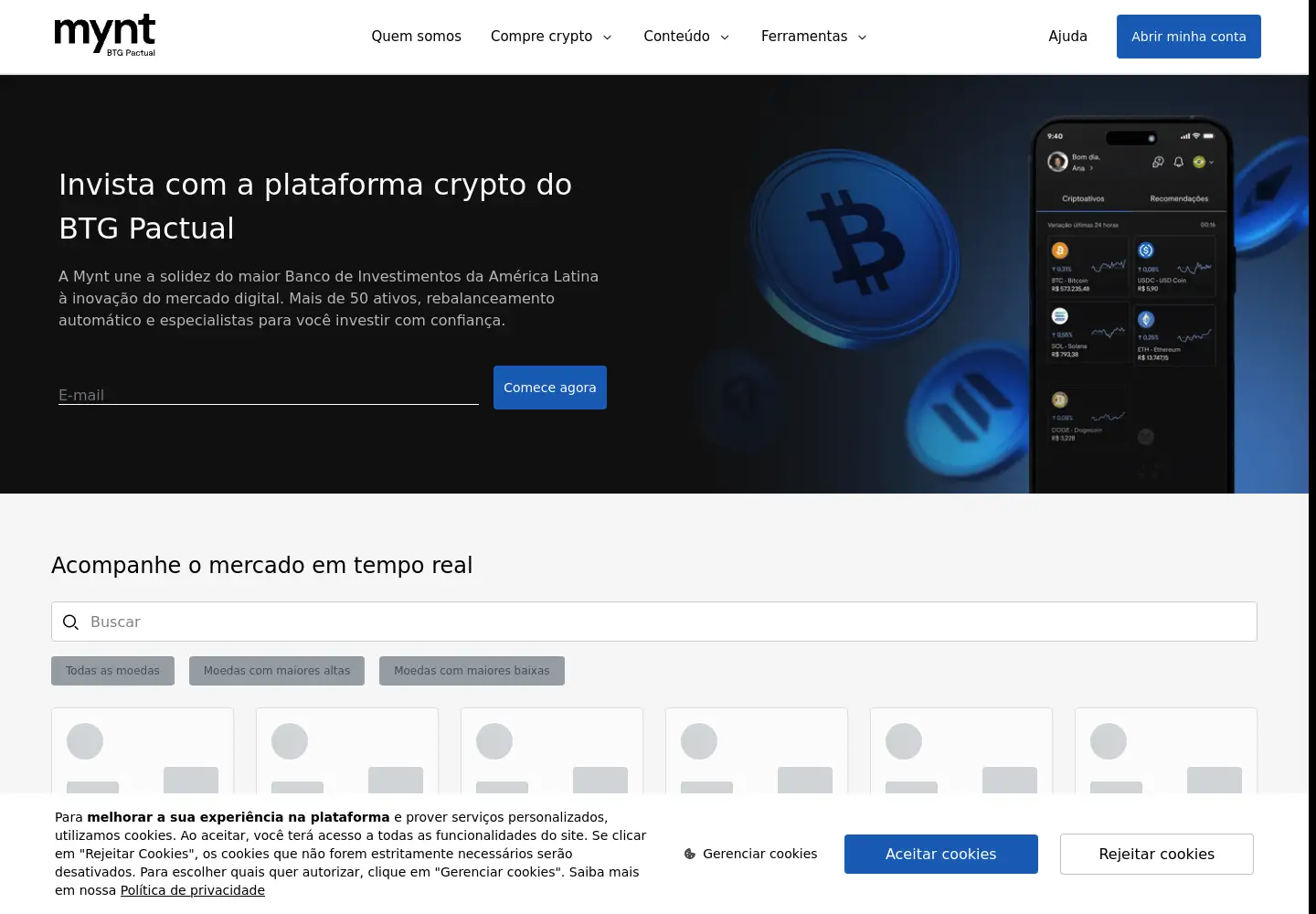Captured homepage of mynt.com.br in the current scan