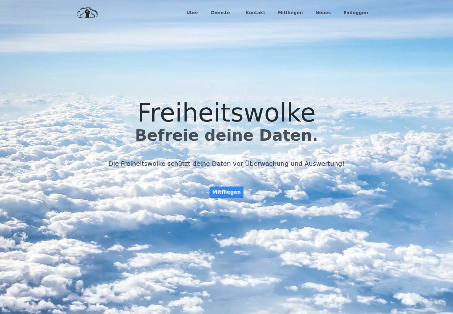 Captured homepage of freiheitswolke.org in the current scan