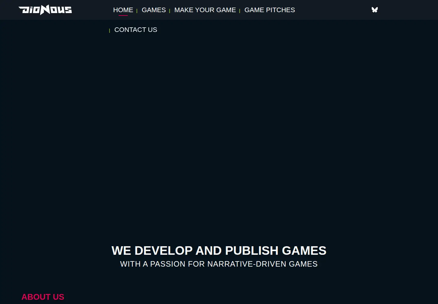 Captured homepage of dionous.com in the current scan