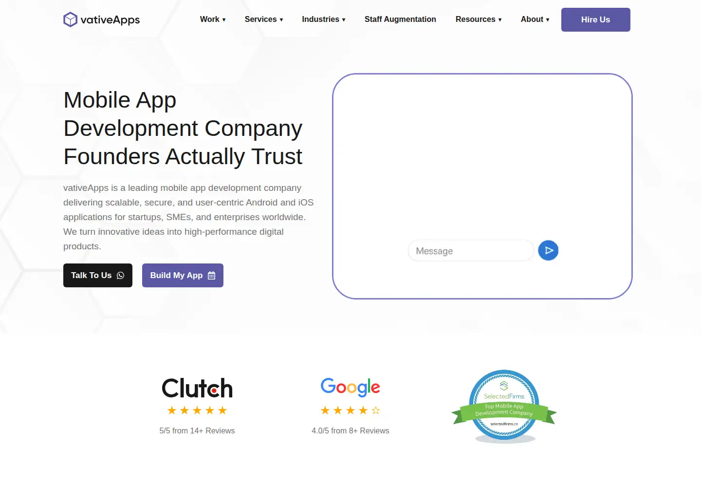Screenshot of vativeapps.com