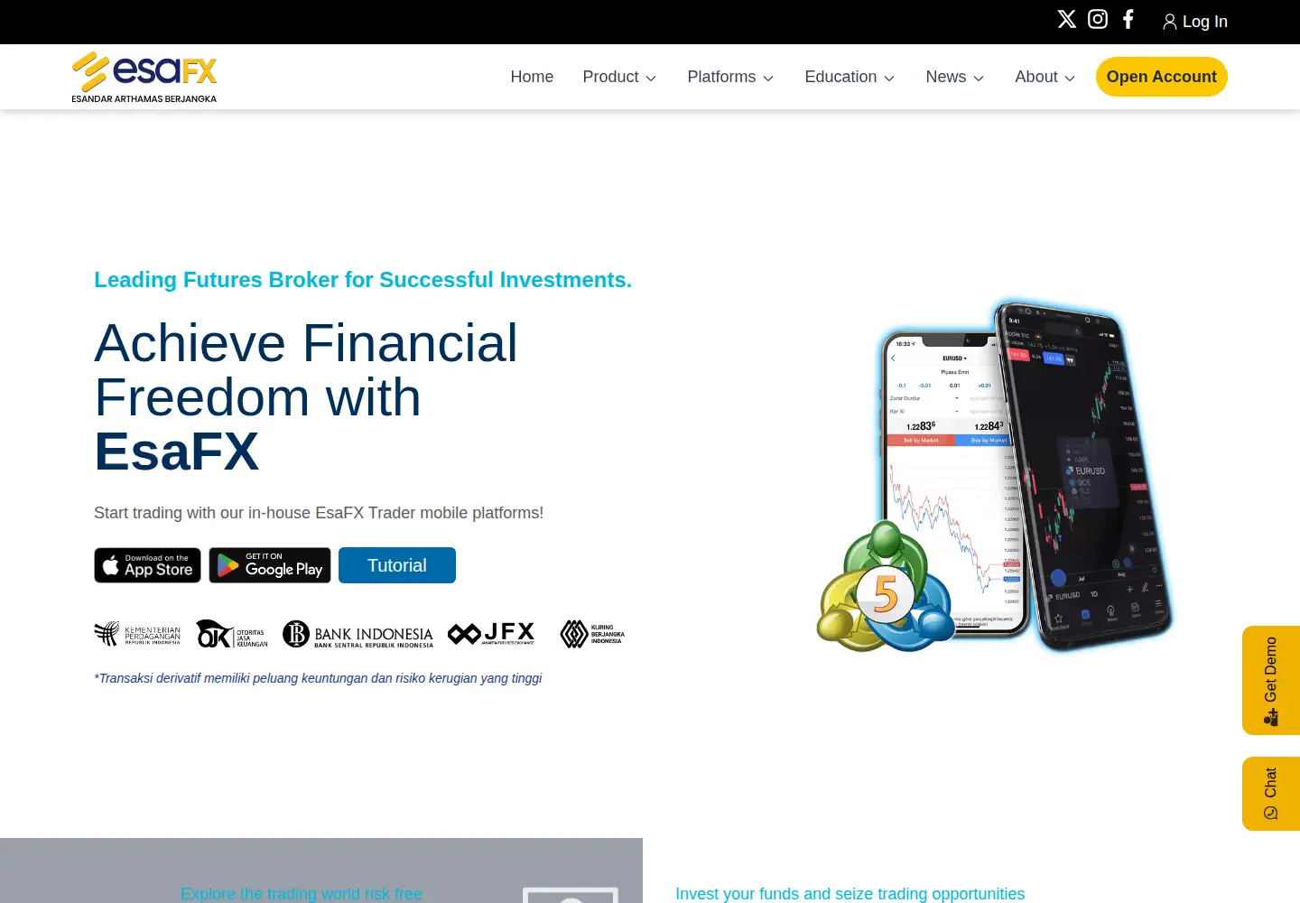 Screenshot of esafx.co.id
