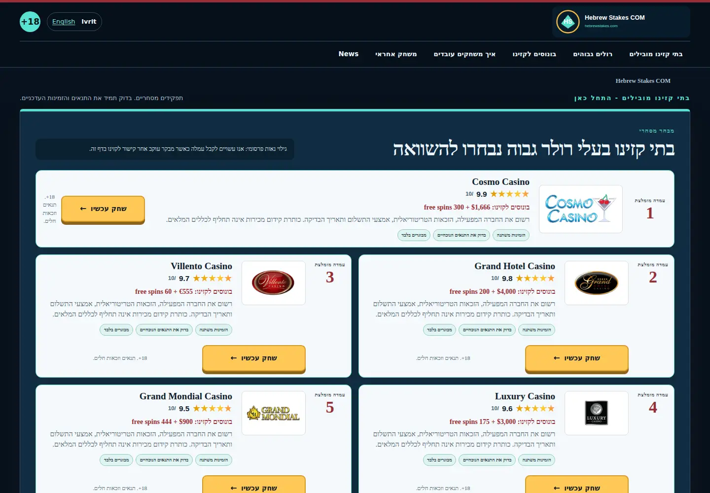 Screenshot of hebrewstakes.com