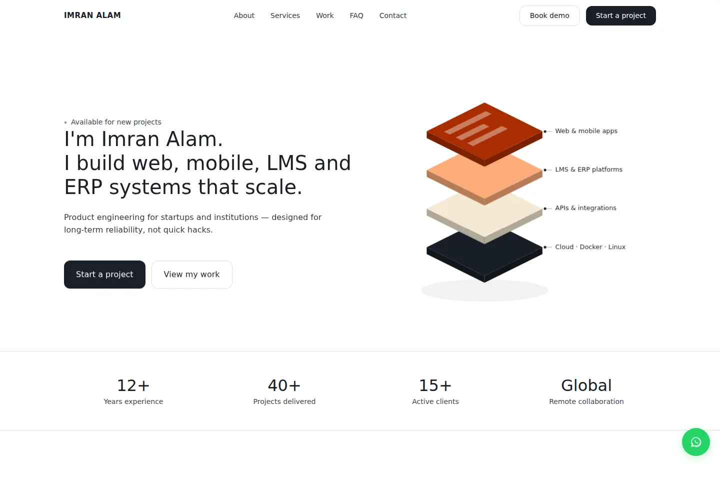 Screenshot of imranalam.in