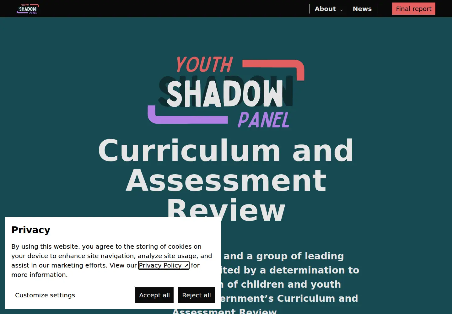 Screenshot of shadowpanel.uk