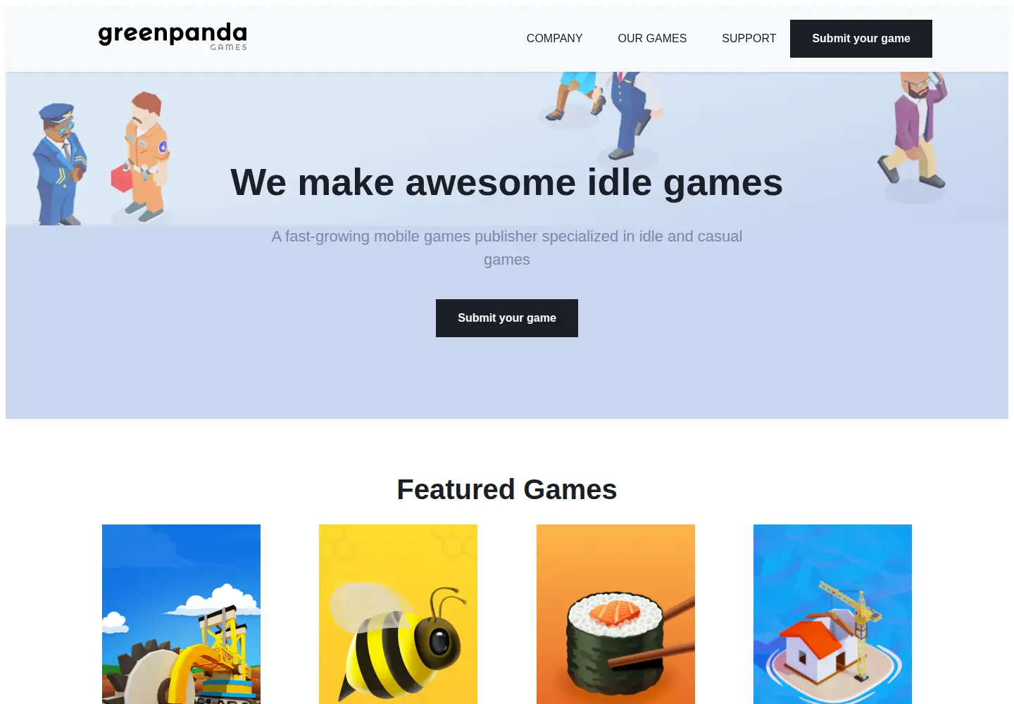 Captured homepage of greenpandagames.com in the current scan