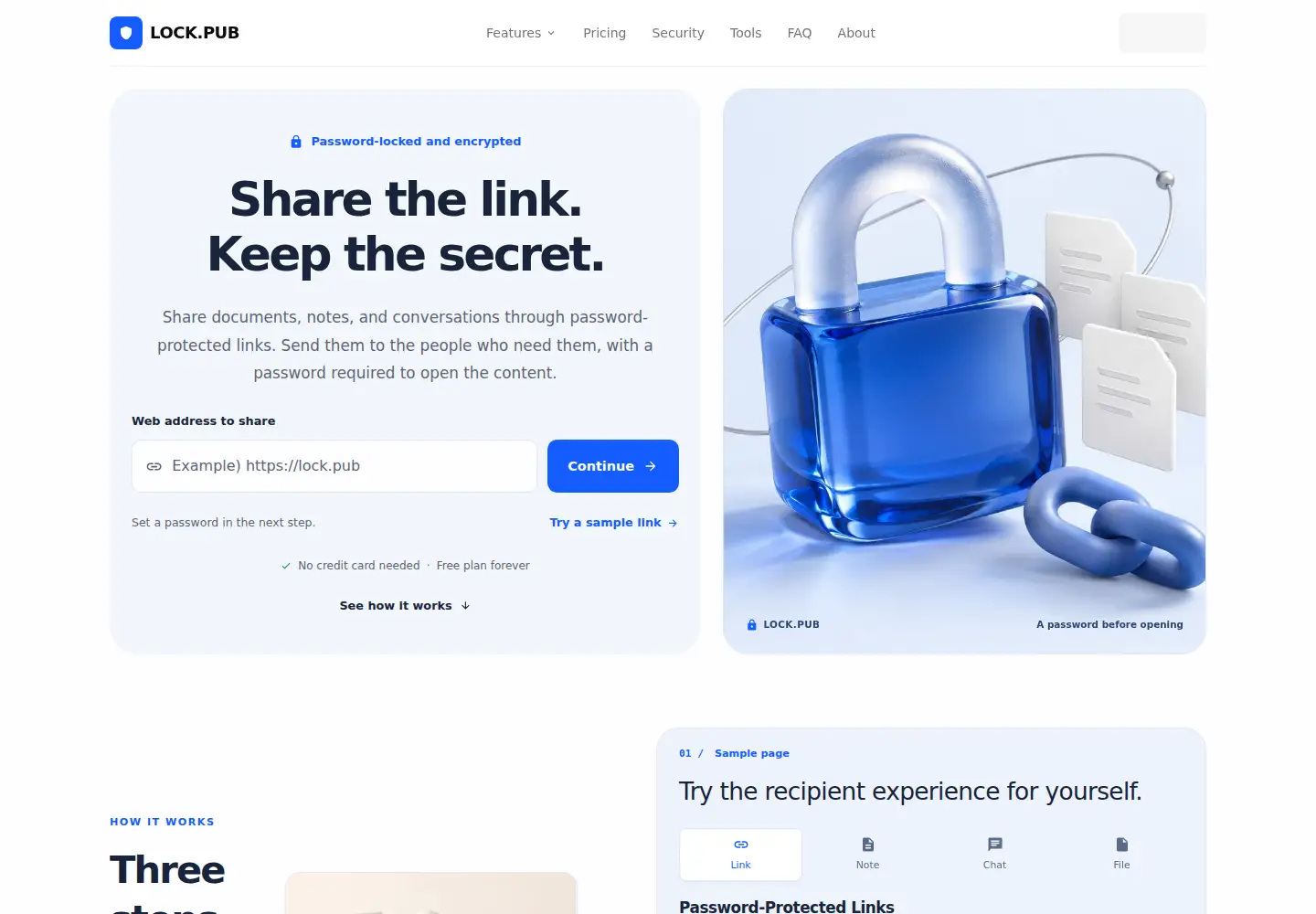 Screenshot of lock.pub