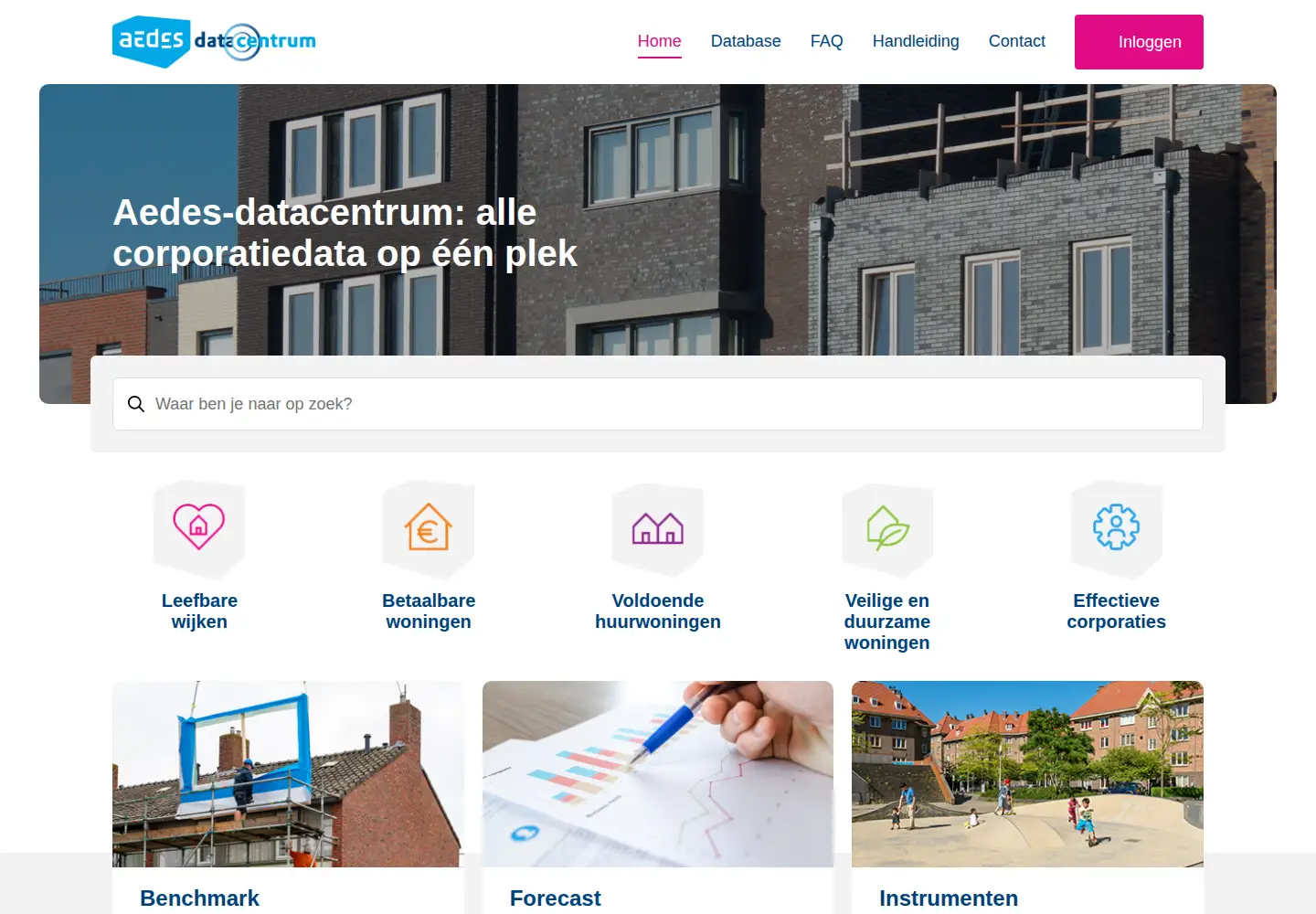 Captured homepage of aedesdatacentrum.nl in the current scan