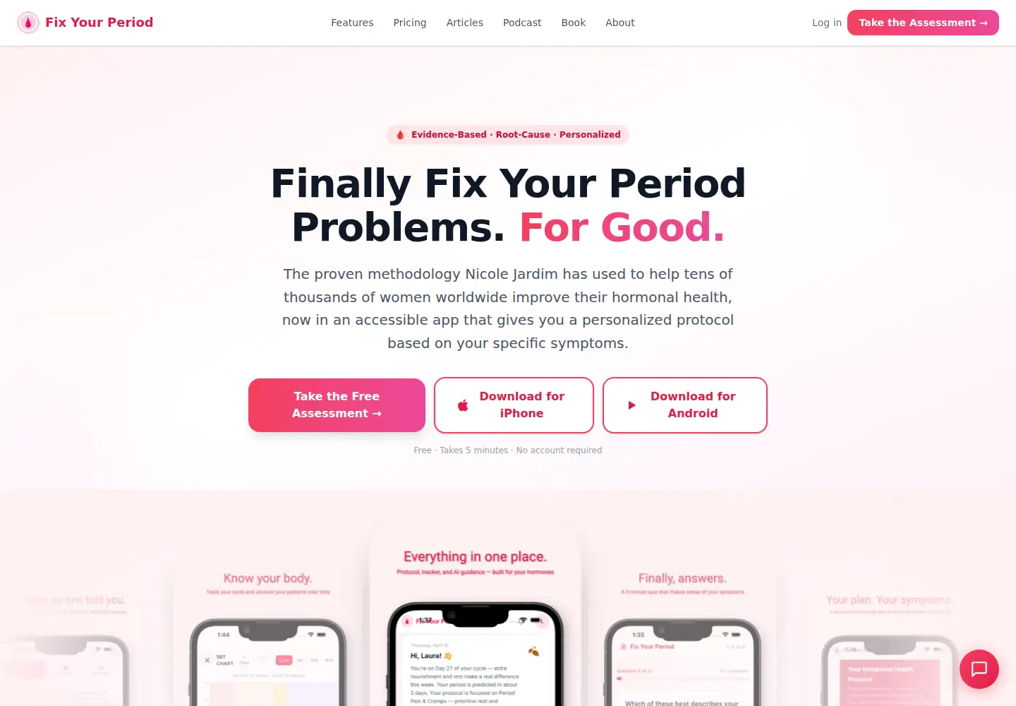 Screenshot of fixyourperiod.com
