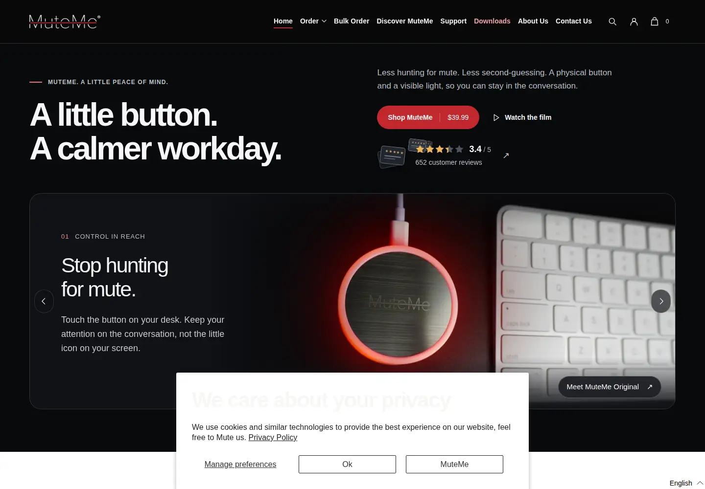 Screenshot of muteme.com