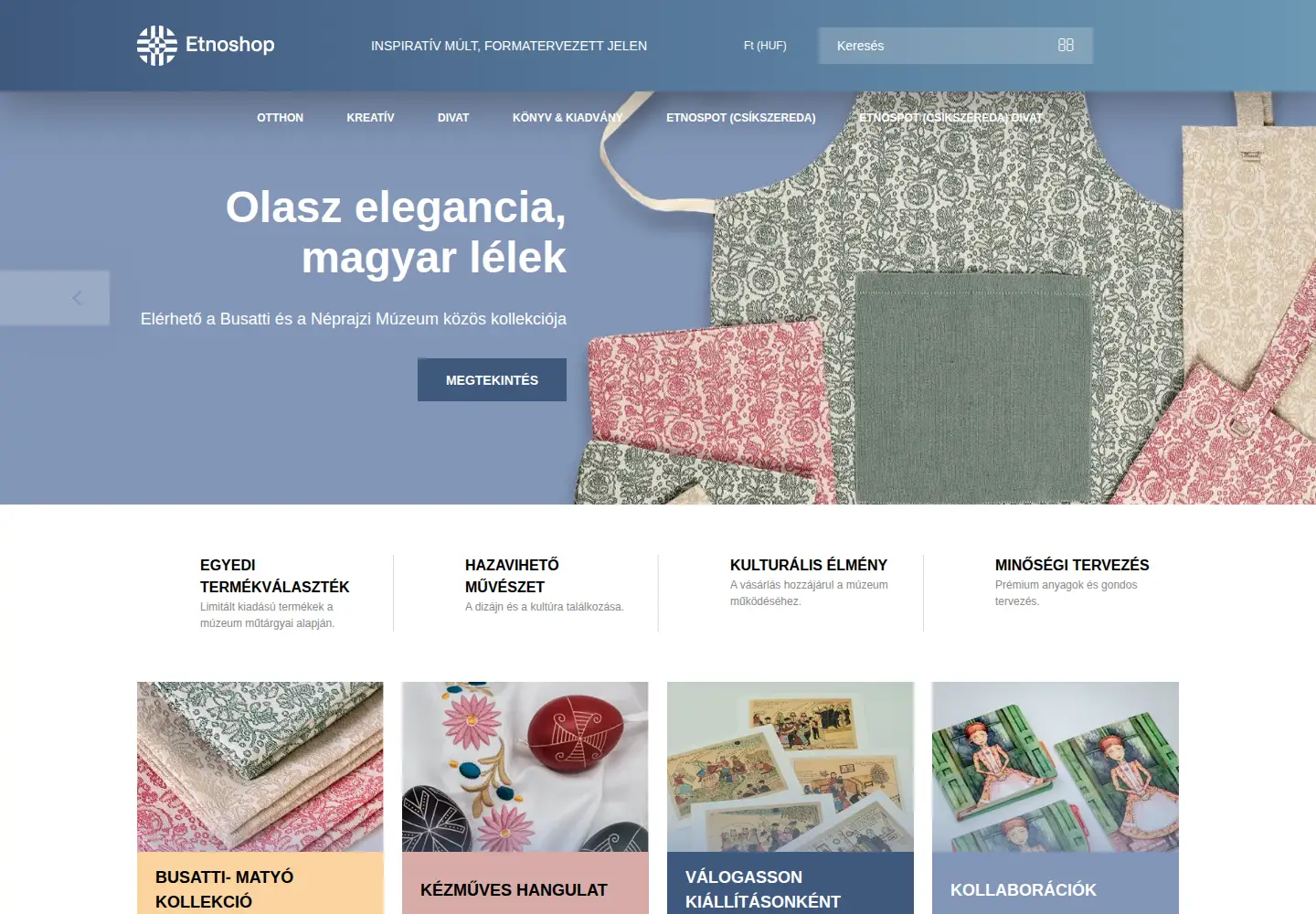 Captured homepage of etnoshop.hu in the current scan