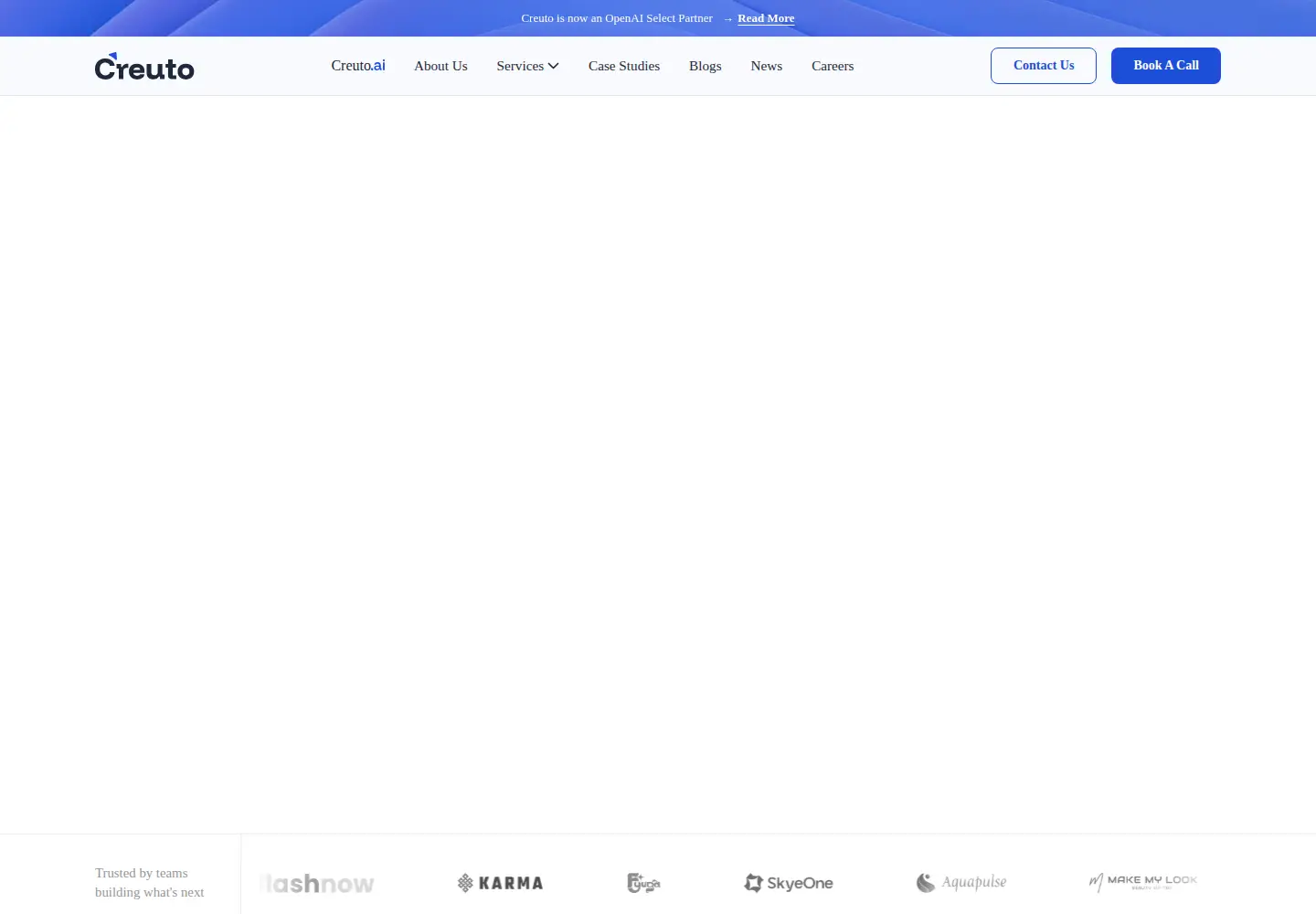 Captured homepage of creuto.com in the current scan
