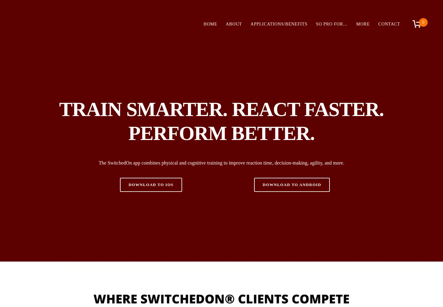 Screenshot of switchedontrainingapp.com