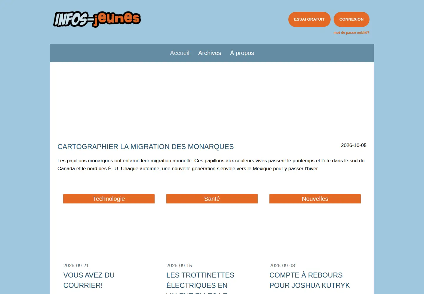 Screenshot of infos-jeunes.com