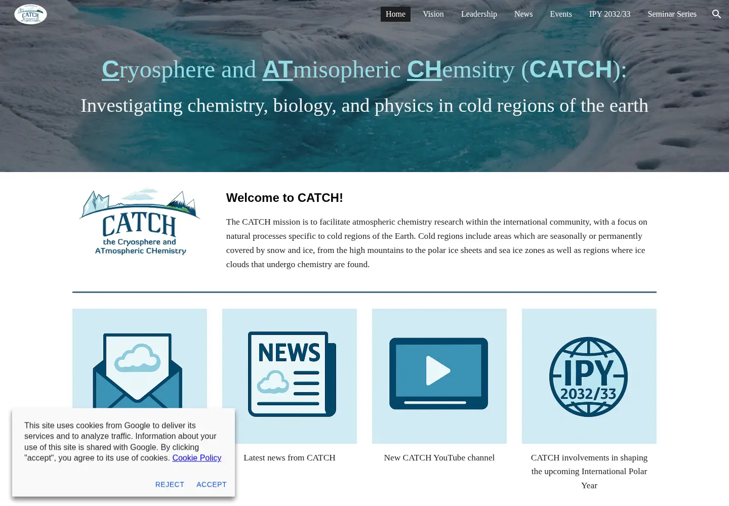 Screenshot of catchscience.org