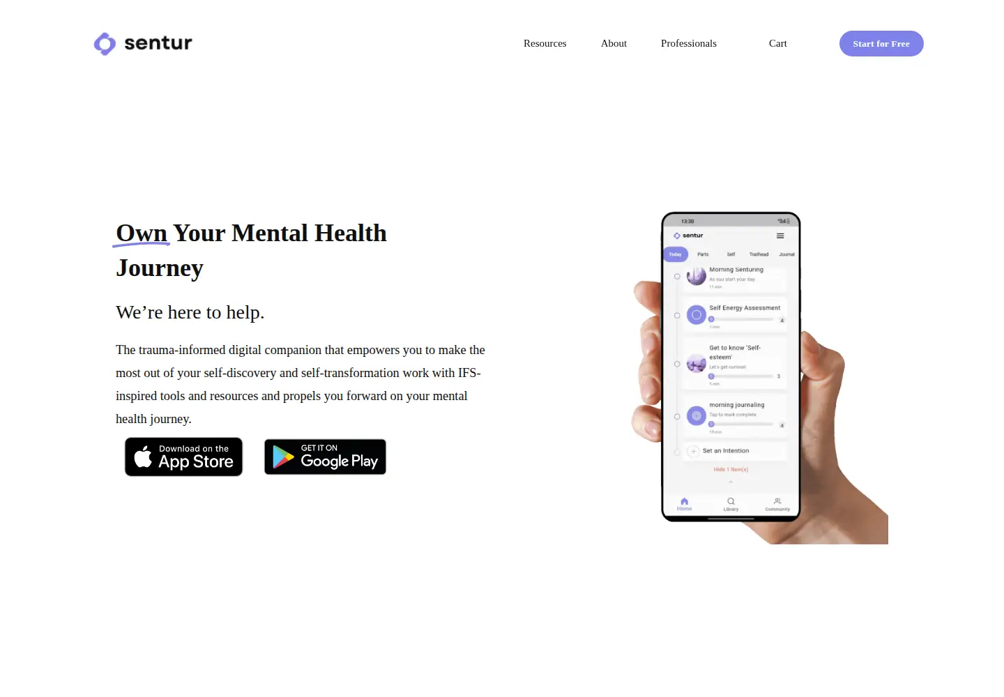 Screenshot of sentur.app