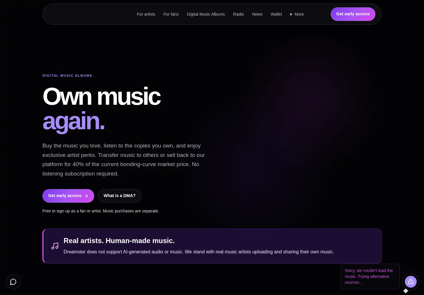 Screenshot of dreamster.io