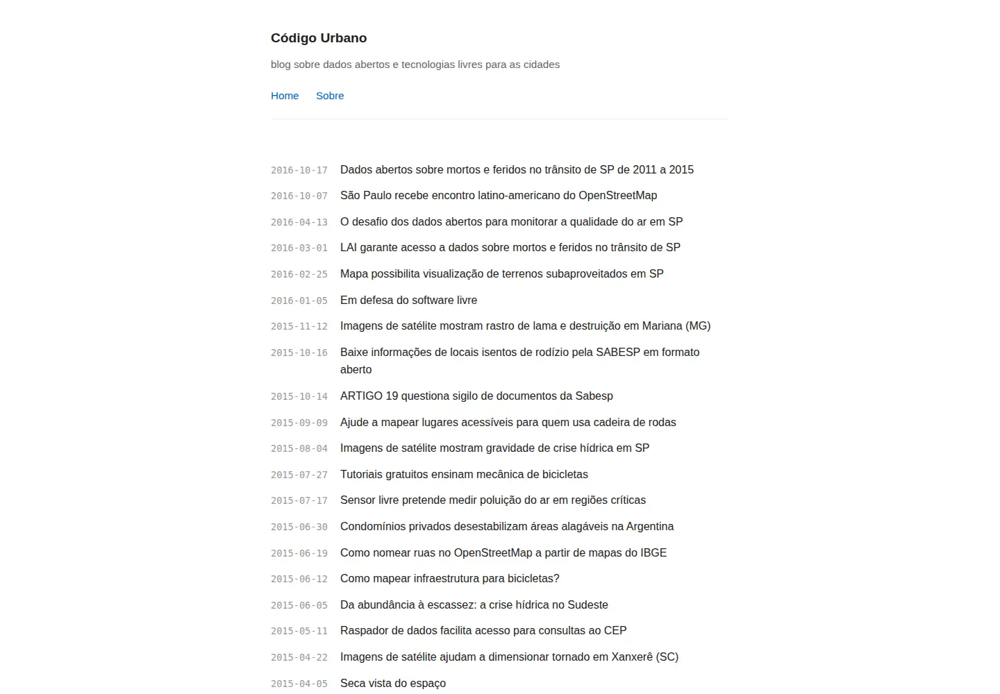 Captured homepage of codigourbano.org in the current scan