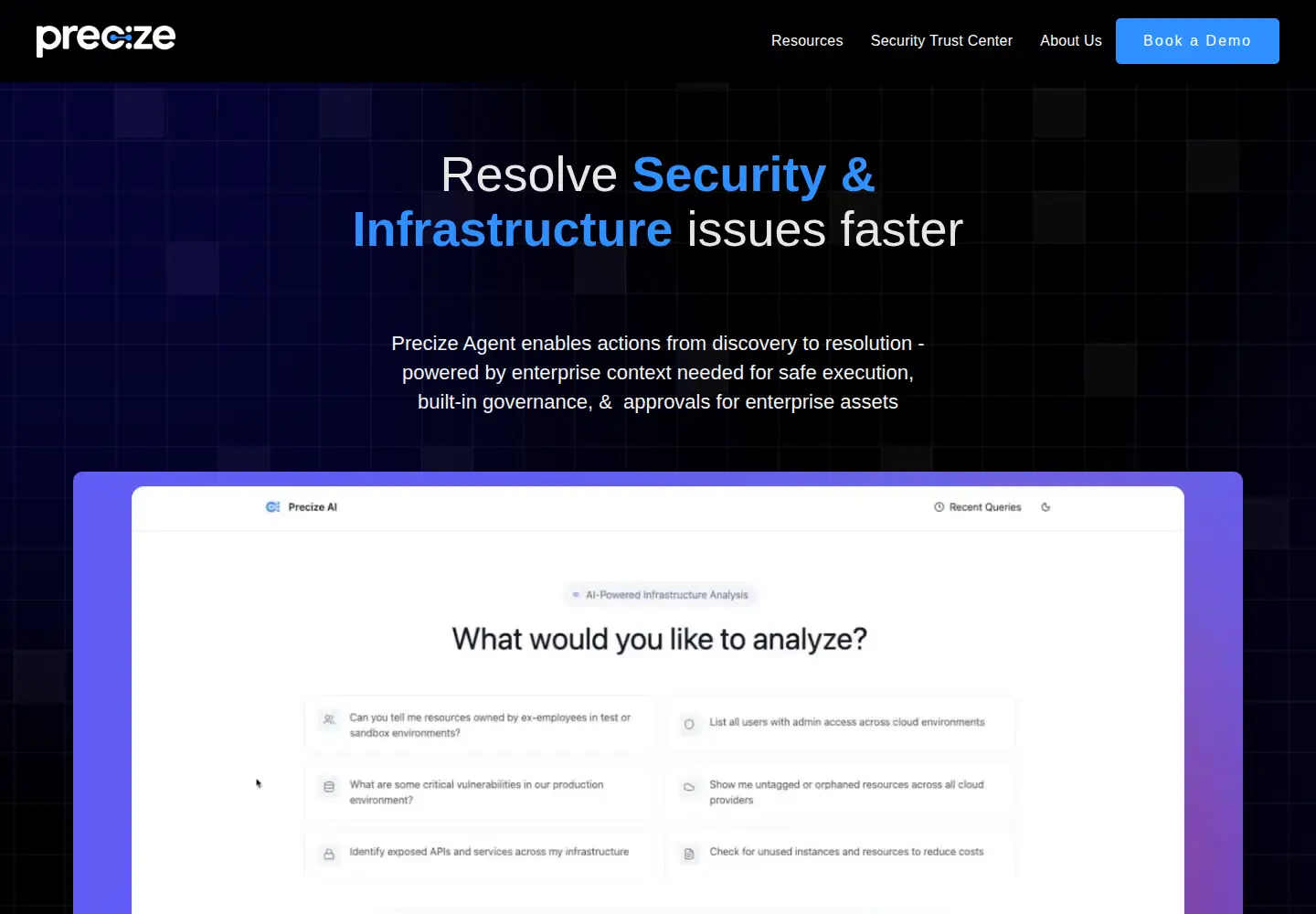 Screenshot of precize.ai