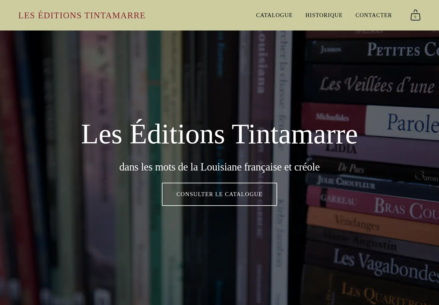 Captured homepage of editionstintamarre.com in the current scan
