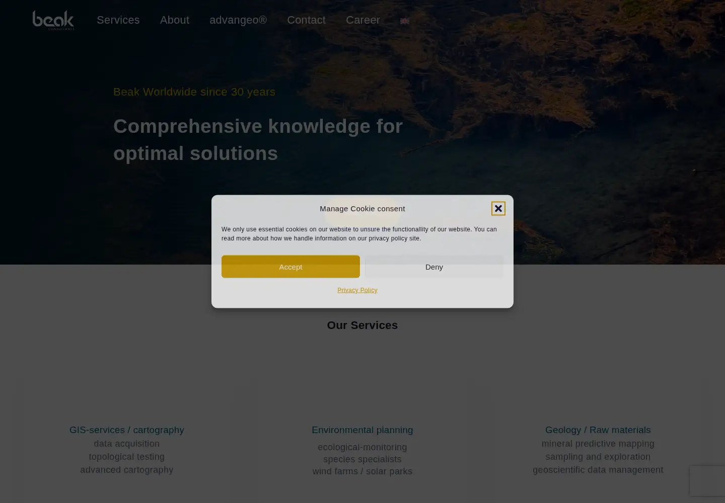 Captured homepage of beak.de in the current scan