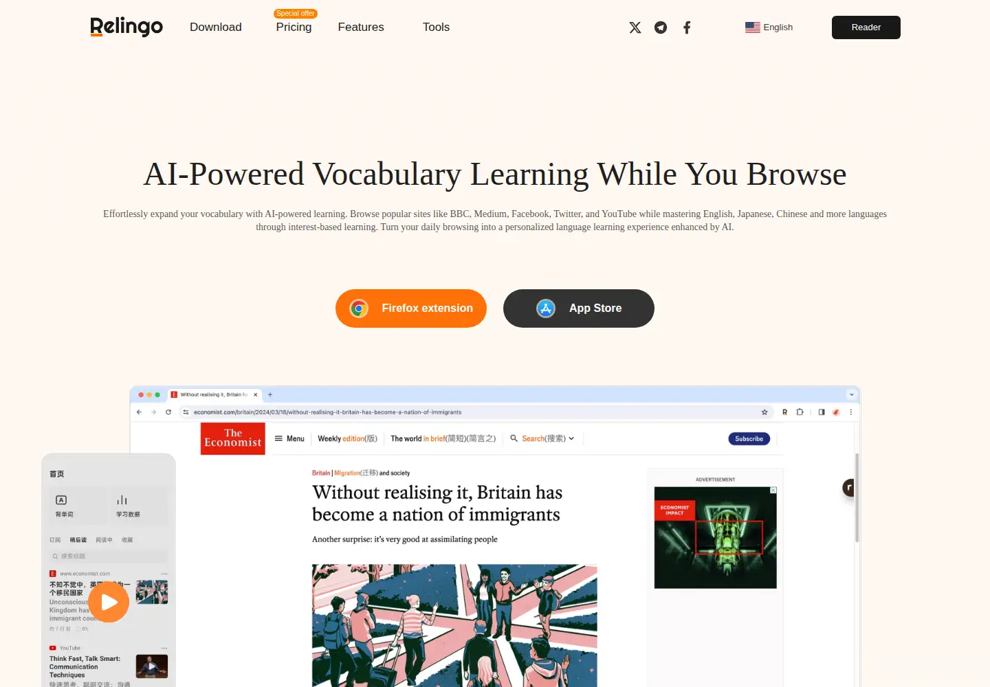 Screenshot of relingo.net