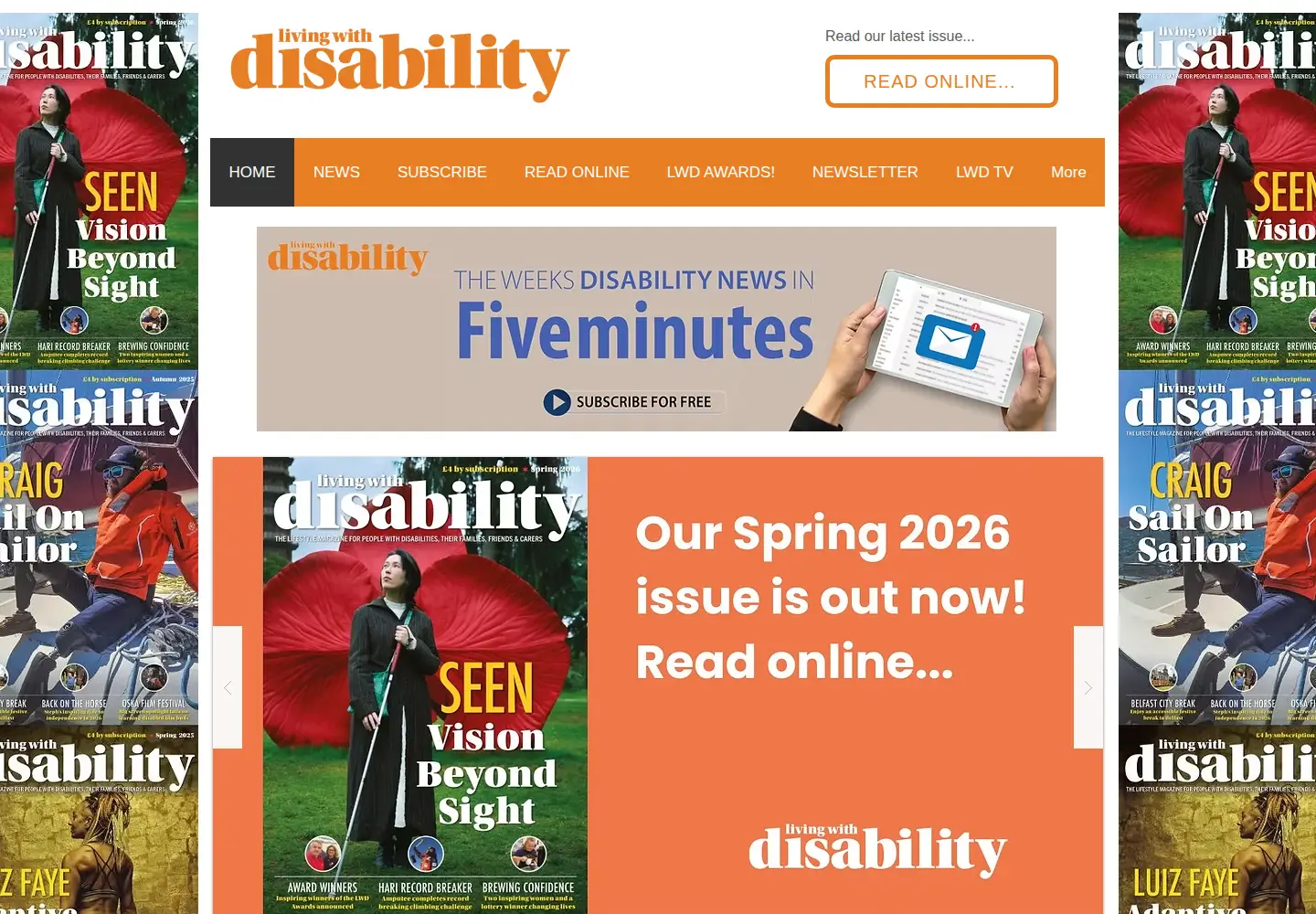 Captured homepage of livingwithdisability.org in the current scan