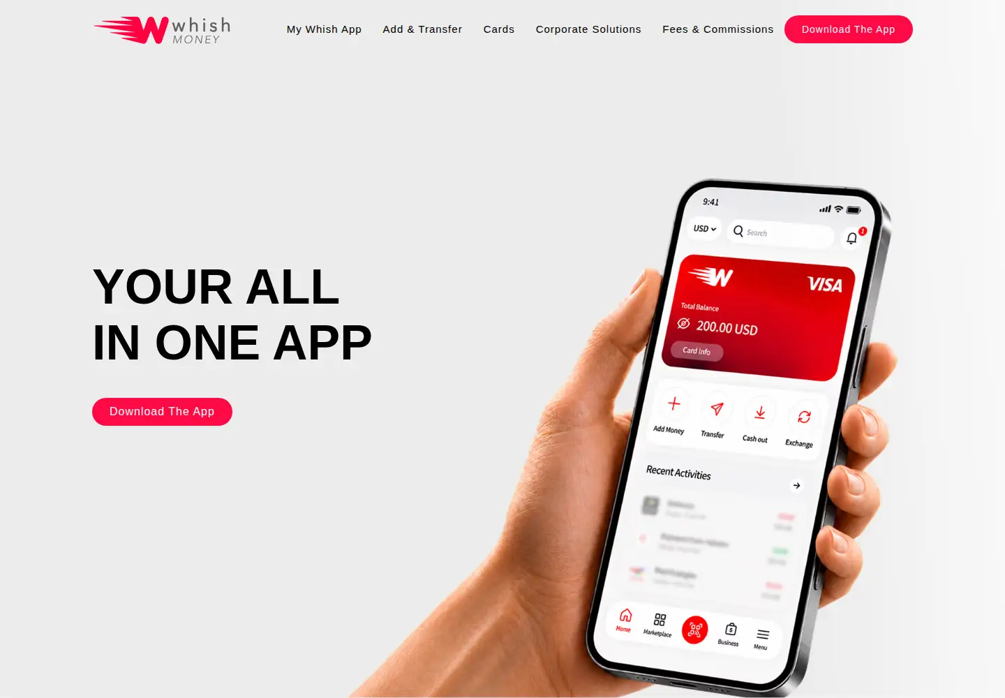 Screenshot of whish.money