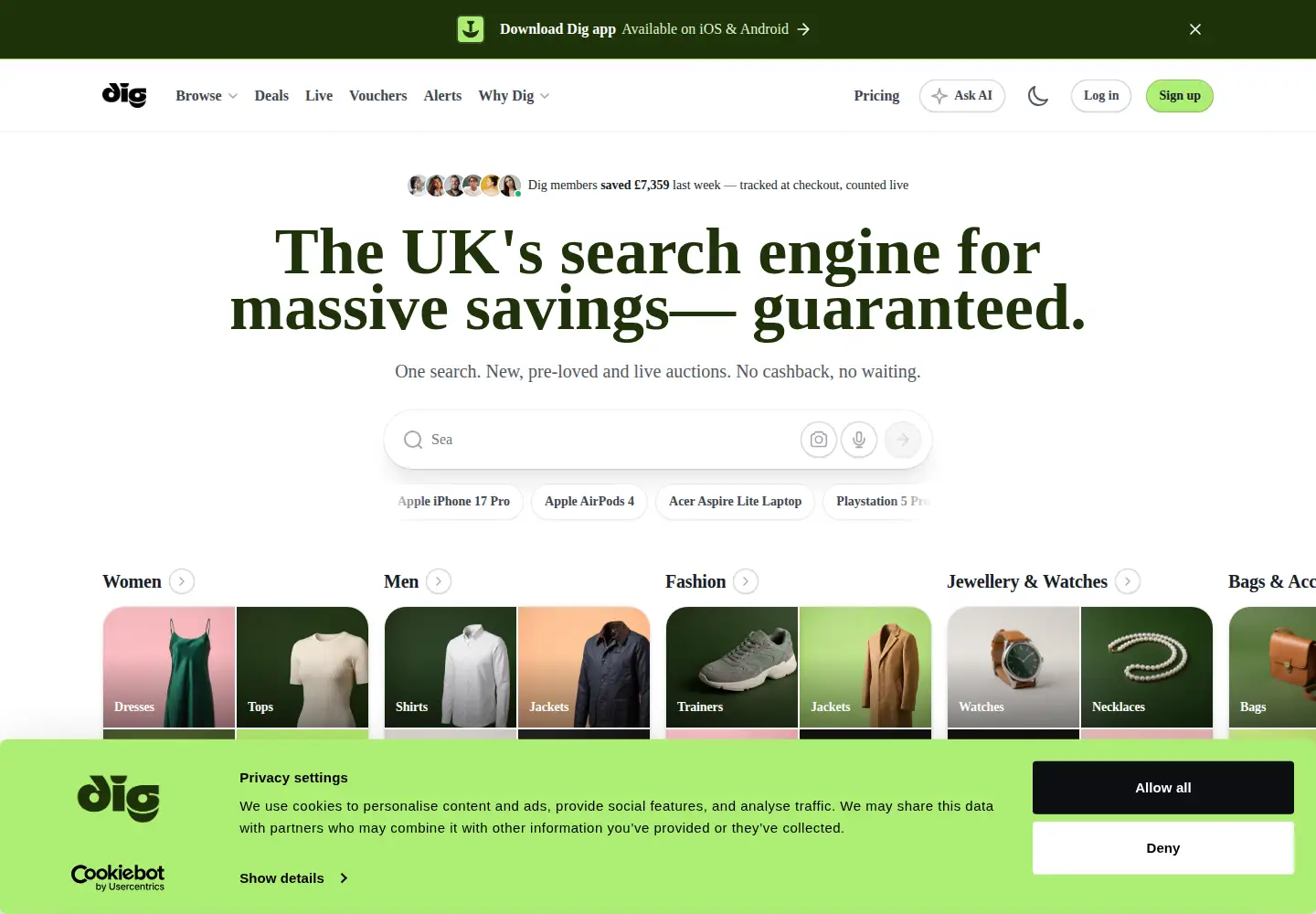 Screenshot of joindig.co.uk