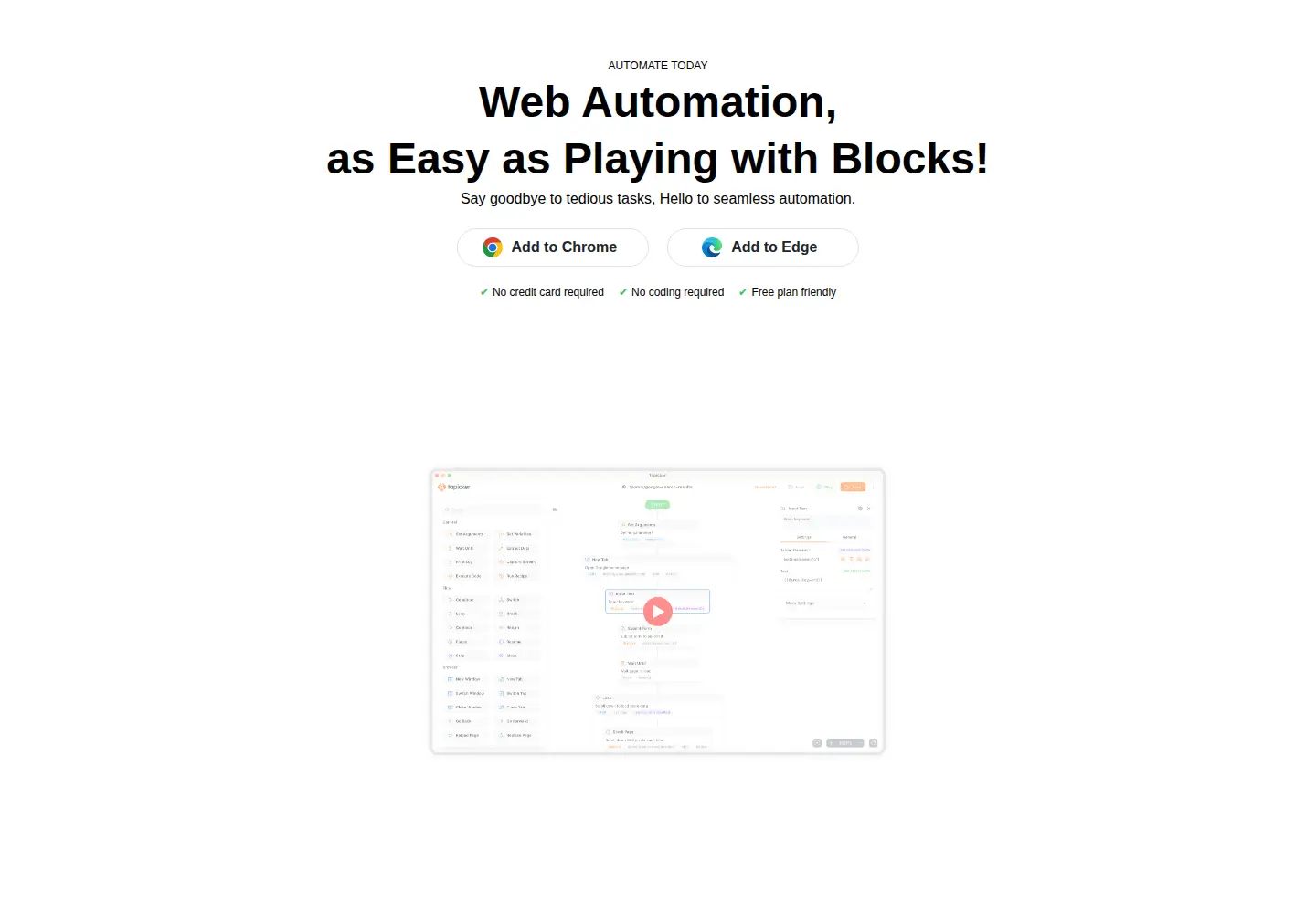 Captured homepage of tapicker.com in the current scan