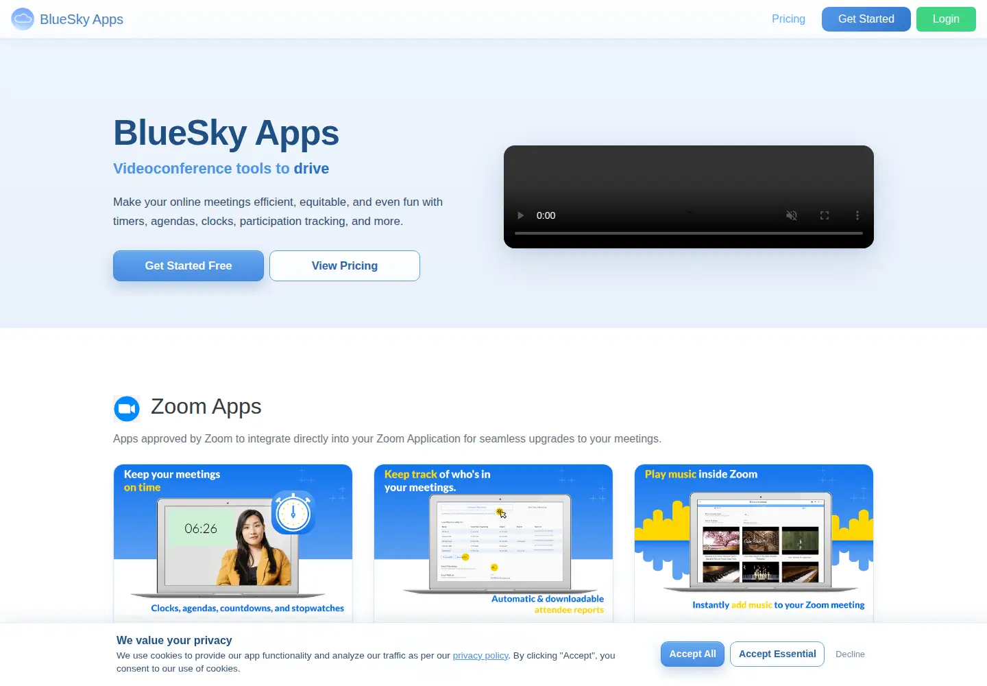 Screenshot of blueskyapps.org