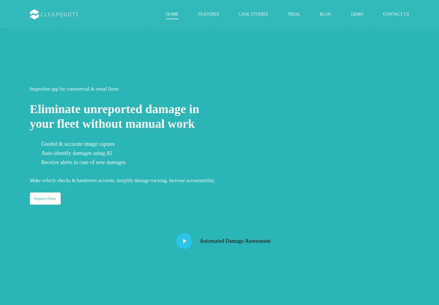 Captured homepage of clearquote.io in the current scan