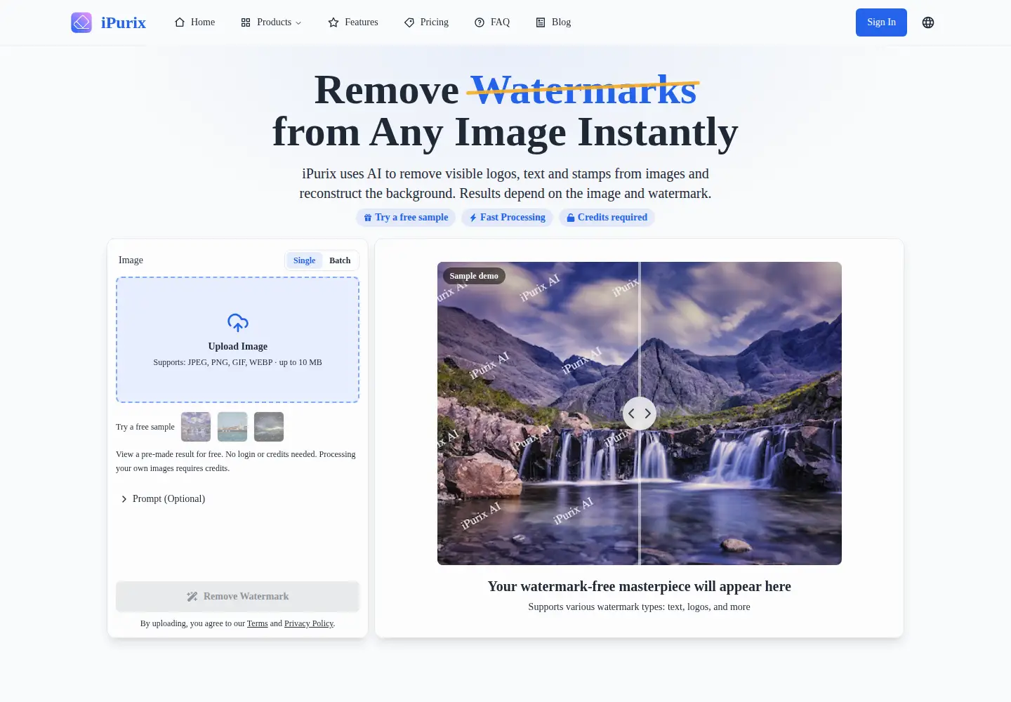 Screenshot of remove-watermark.org