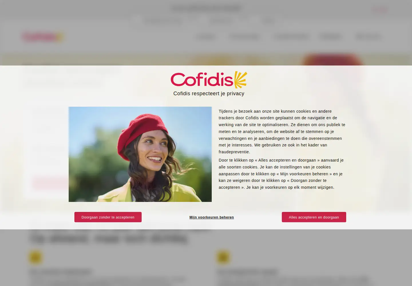 Screenshot of cofidis.be