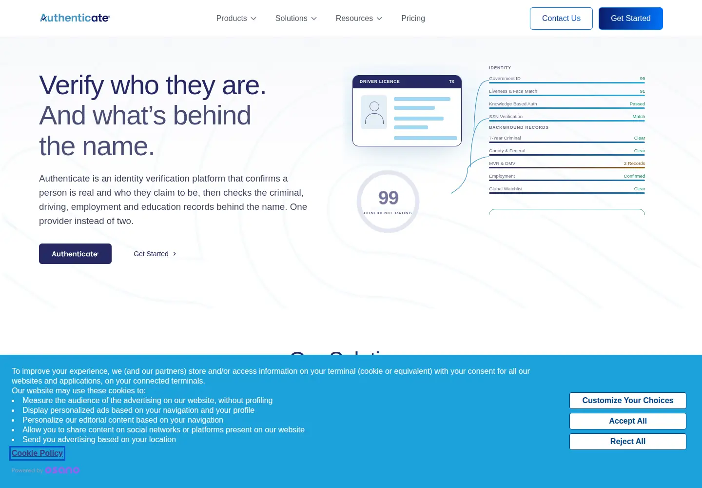 Screenshot of authenticating.com