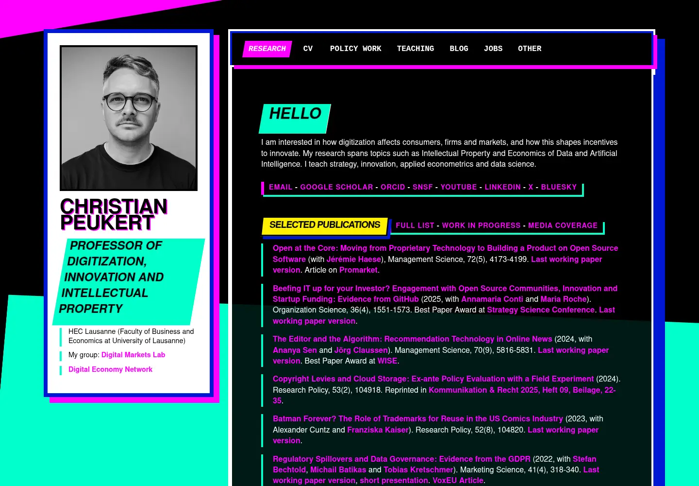 Captured homepage of christian-peukert.com in the current scan