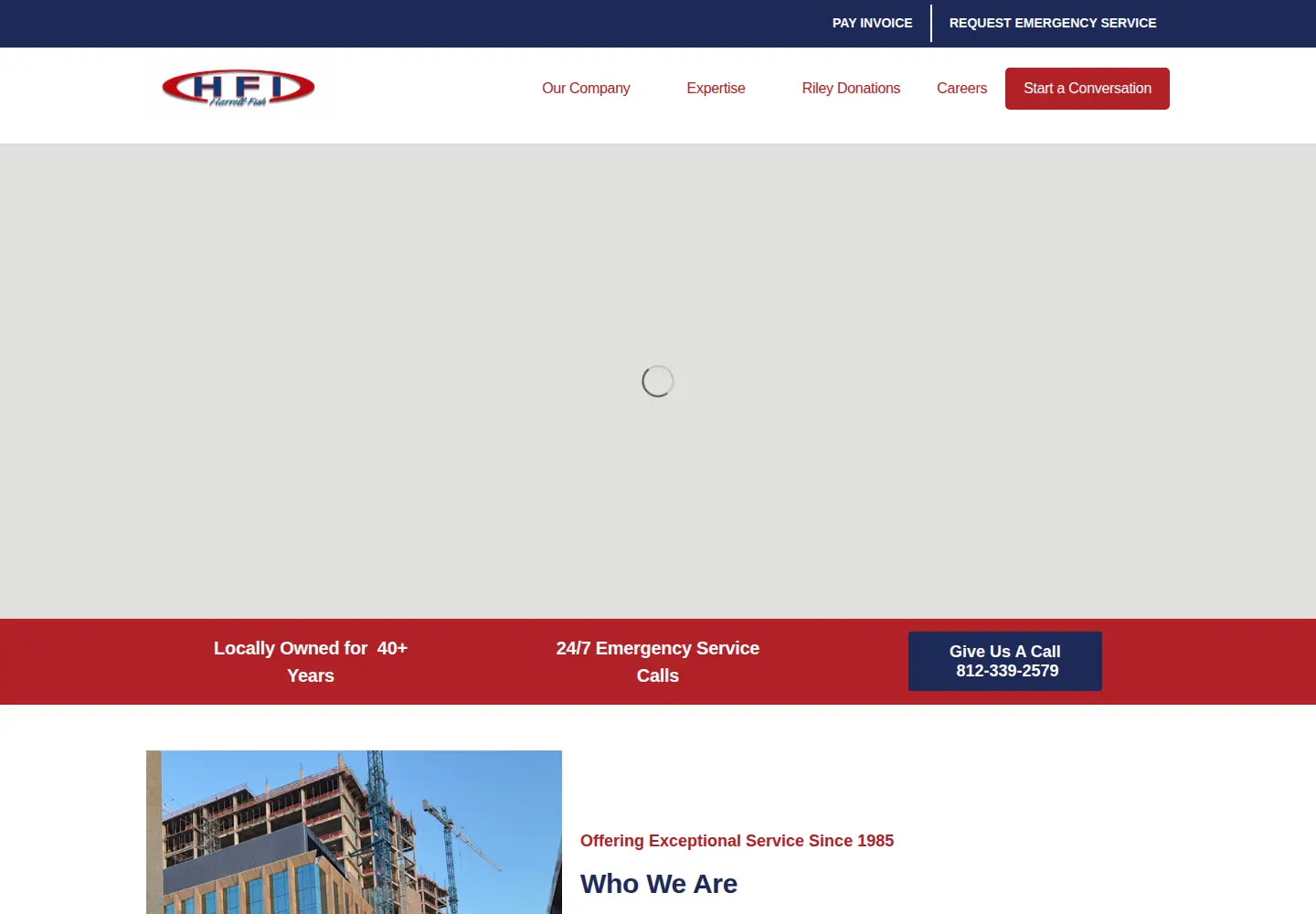 Captured homepage of harrell-fish.com in the current scan