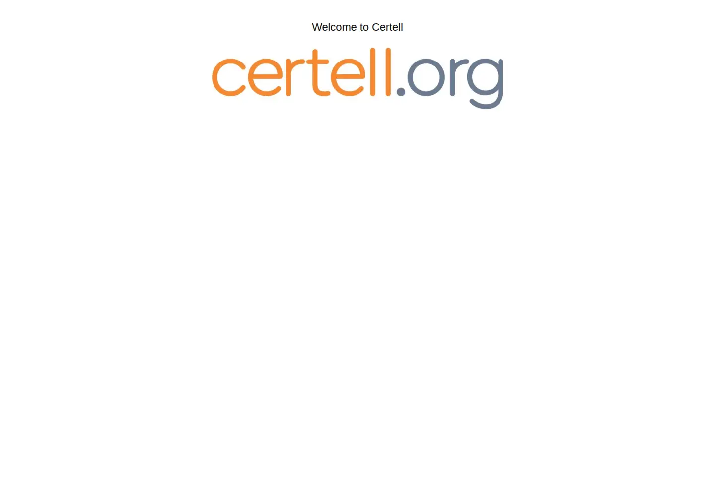 Captured homepage of certell.org in the current scan