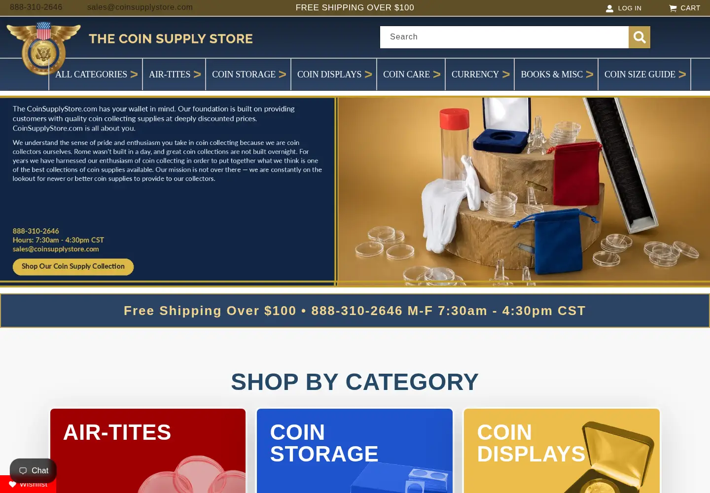 Screenshot of thecoinsupplystore.com