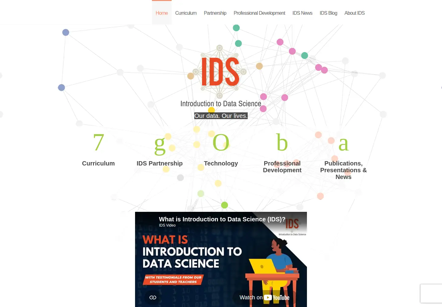 Captured homepage of ucladatascienceed.org in the current scan
