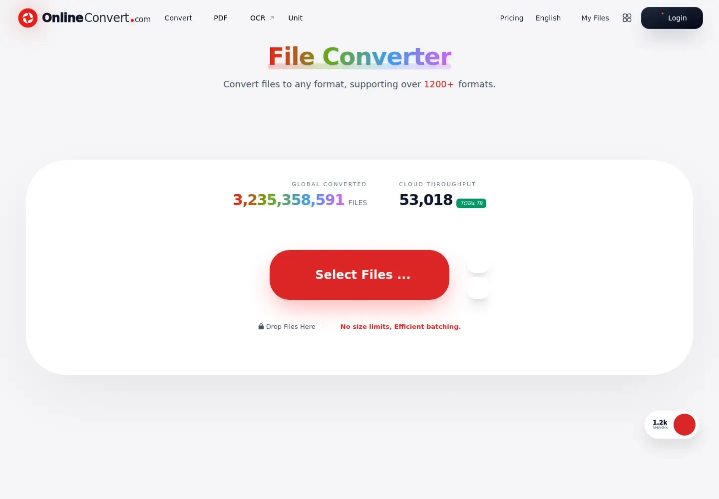 Screenshot of onlineconvert.com