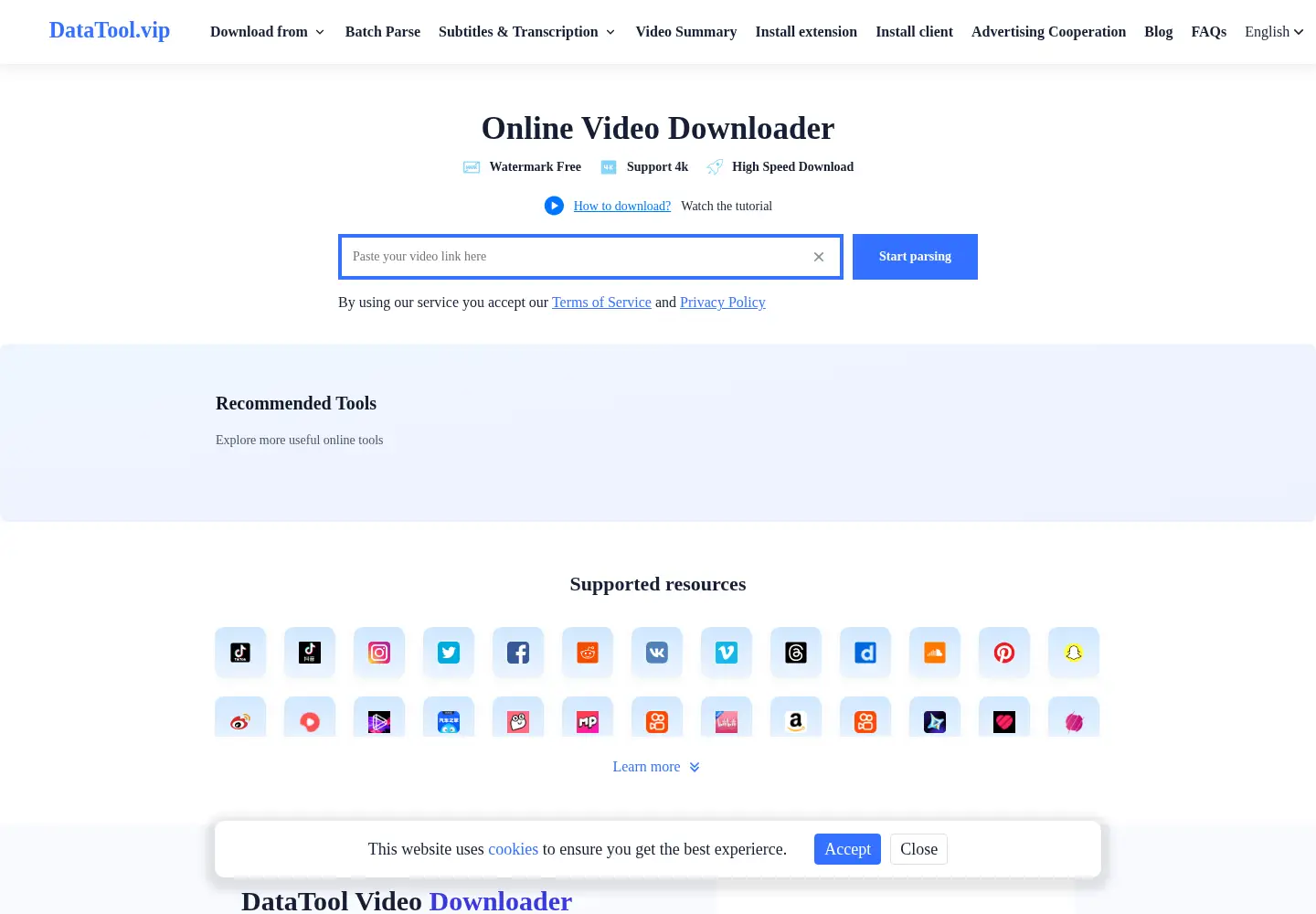 Screenshot of datatool.vip